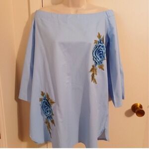 *New* Elliott and Vine blue off shoulder top Sz 2X‎